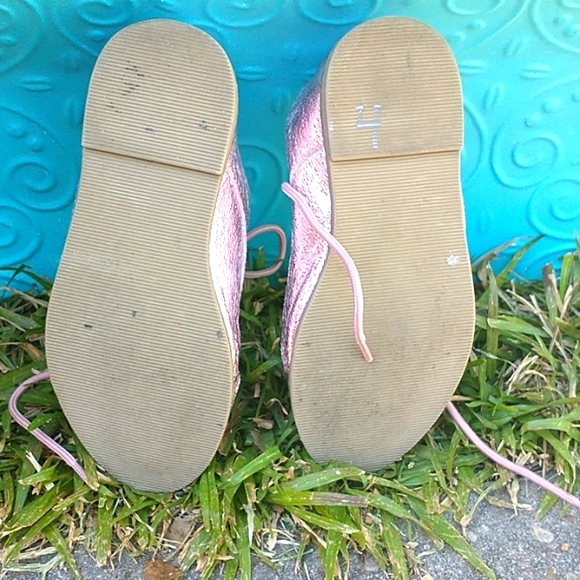 Metallic pink leather oxfords - Picture 6 of 7